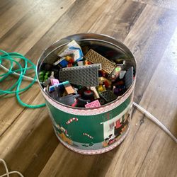 Legos figures, wheels, and all