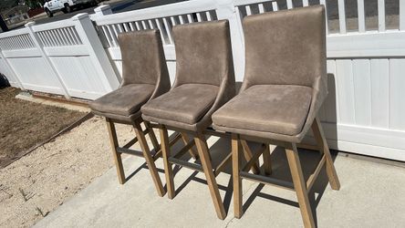 Set of 3 Upholstered Bar Stools