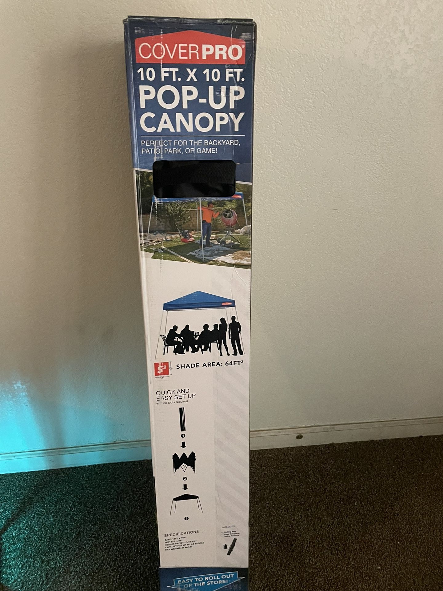 Pop-up Canopy 10X10 Ft New In Box $50