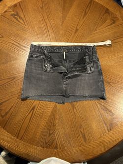 Free People Black Denim Mini Skirt 