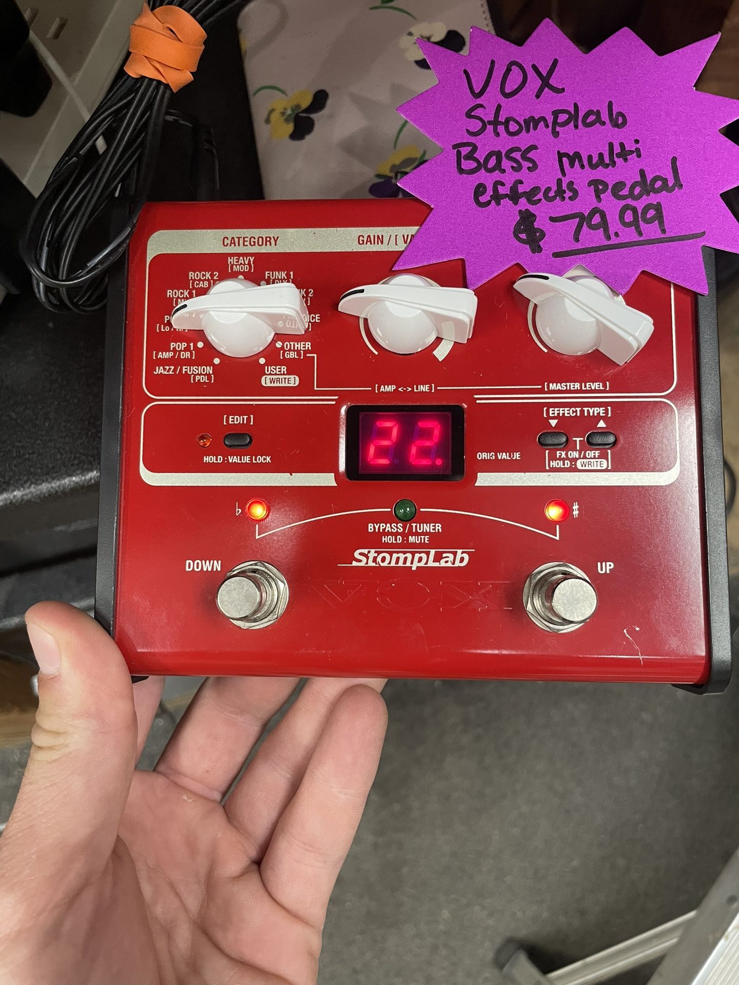 Vox Stomplab Bass Multi Effects Pedal