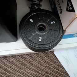 3 And 5 Pound Weights Plus 2 Lbs Bars (Total Weight: 32 Lbs +  4 Lbs)