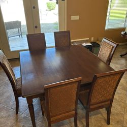 Dining Set 54 Inch Square Table & 6 Chairs
