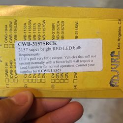3157 Súper Bright Red Led Bulbs 