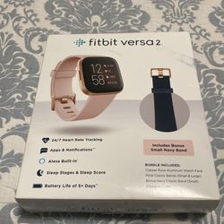 Fitbit Versa2 With Bonus Small Navy Band