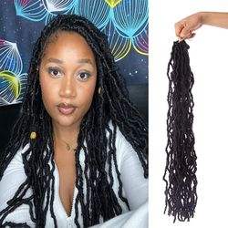 30 inch New Faux Locs Hair Soft Locs Crochet Hair 2 packs Pre-Looped Crochet Braids Faux Locs Braiding Hair