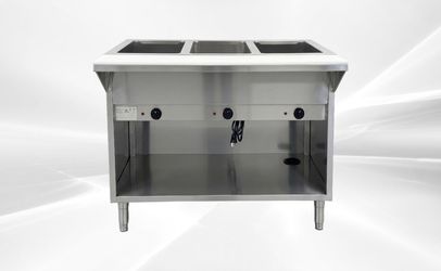 ETL 3 plate dry warmer steam table 120v NH-3-120-OC