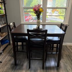 High Top Kitchen Table Set, Sits 5.
