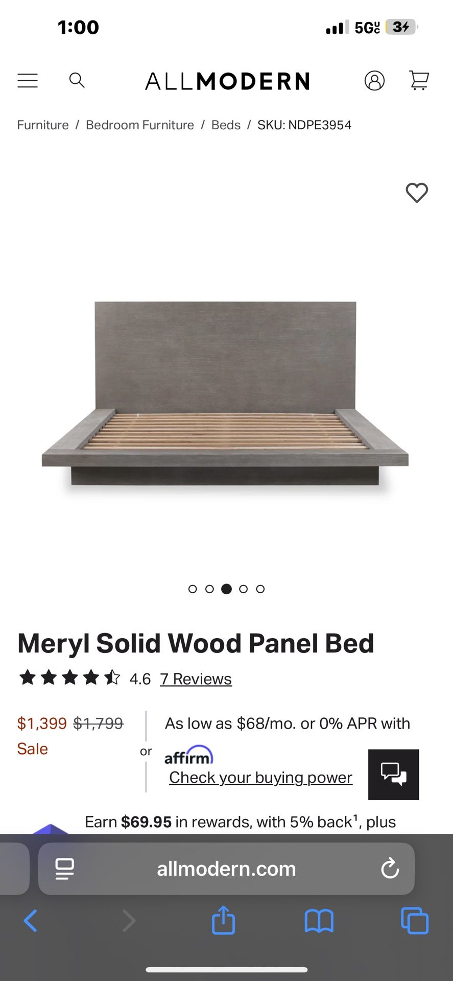 Wooden Floating Bed Frame