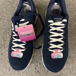 New SKECHERS FLEX ELITE 11972 Navy Blue Memory Foam Active Shoes Womens Size US 8.5