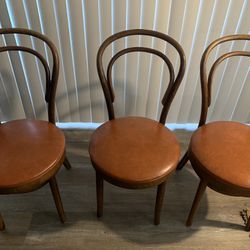 Shelby Williams Bentwood Thonet Style Armless Chairs