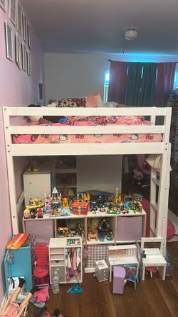full loft bed white