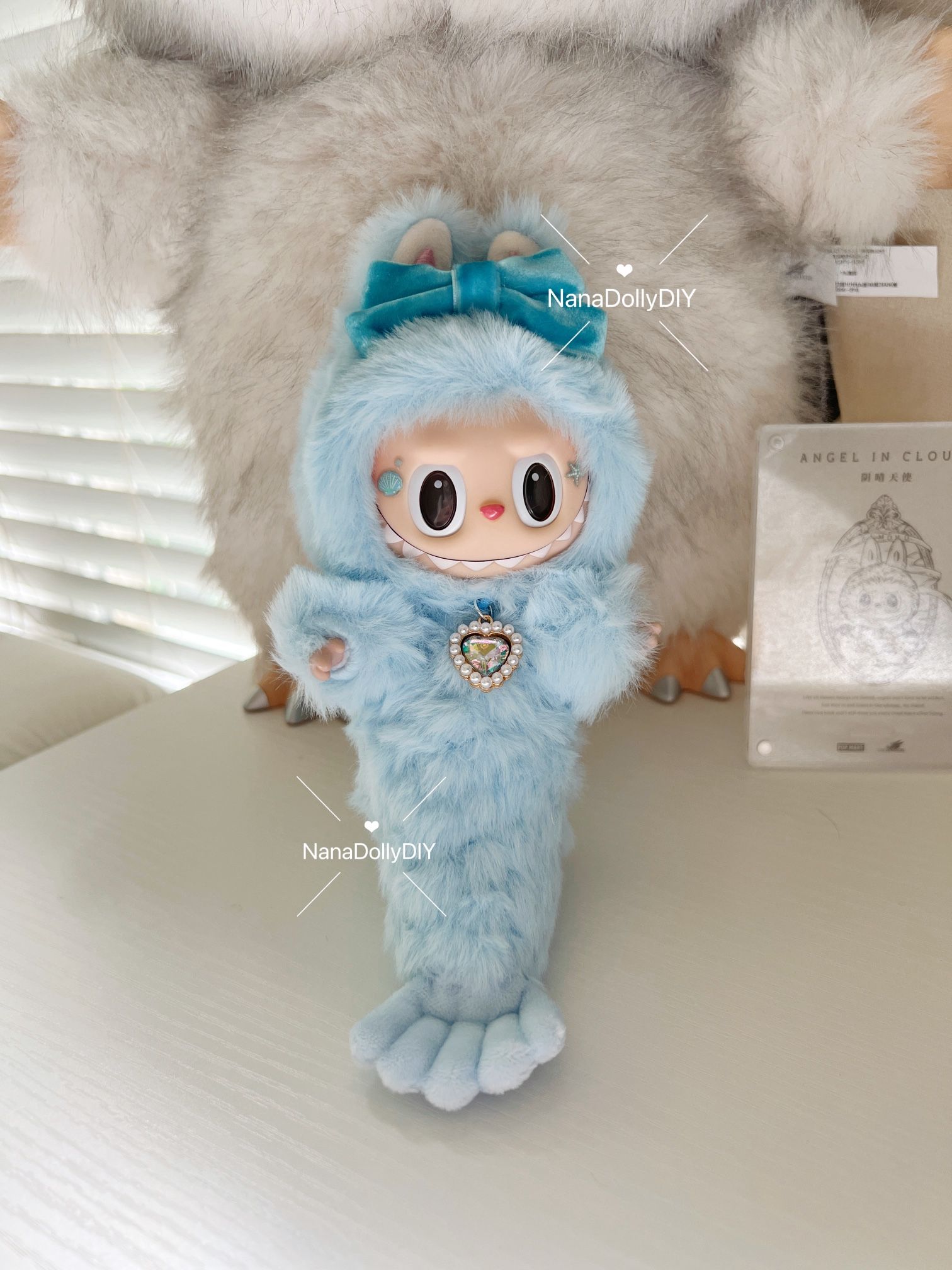 Labubu Blue Mermaid Handmade Popmart 