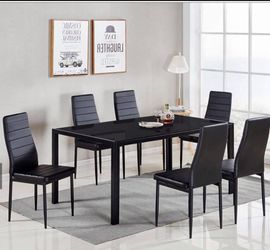 Furniture table with six chair
