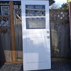 Wood Door 32x80 Window left Swing 