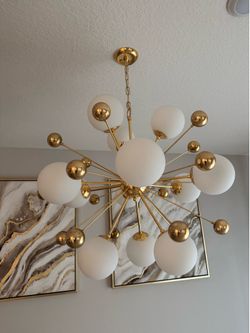 Modern gold Sputnik chandelier