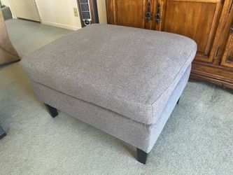 Plush Grey Fabric Ottoman – Like New, Stain & Odor Free! – $50