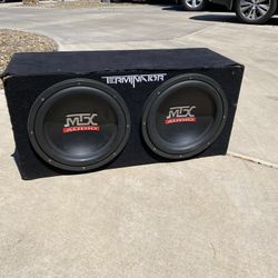 2 12in Subwoofers With Amp.. 1  SUB BLOWN 