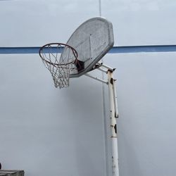 Basketball Hoop With Metal Pole And Concrete Base
