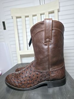 Cody James Black 1978 Carmen Full-Quill Ostrich Roper Boots Round Toe Men's Size 9 D