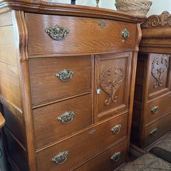 Oak Laminate Dressers (2) & Tallboy