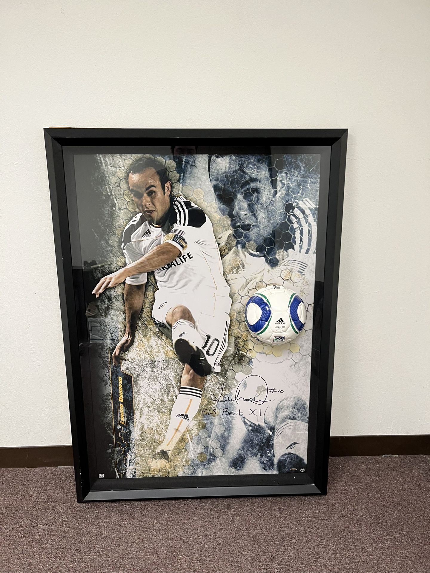 Landon Donovan Autographed LA Galaxy Poster With Ball