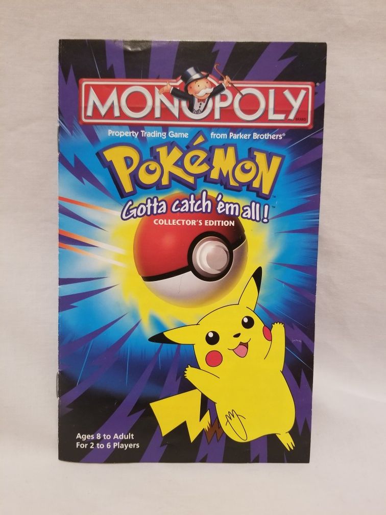 1998 POKEMON MONOPOLY, COLLECTOR'S EDITION