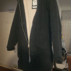 Abercrombie & Fich Fur Hood Long Coat XL