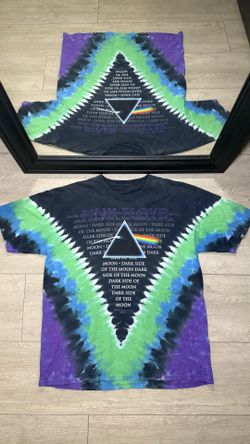 Y2K 2000s Liquid Blue Pink Floyd Dark Side Of The Moon Shirt