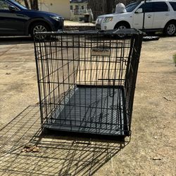 Dog Crate w/Double Doors, a Pan and Carrying  Handle 