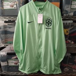 XXL Brasil National Team Nike Men's Strike Raglan Full-Zip Performance Track Jacket Green Slim Fit MSRP $95.00