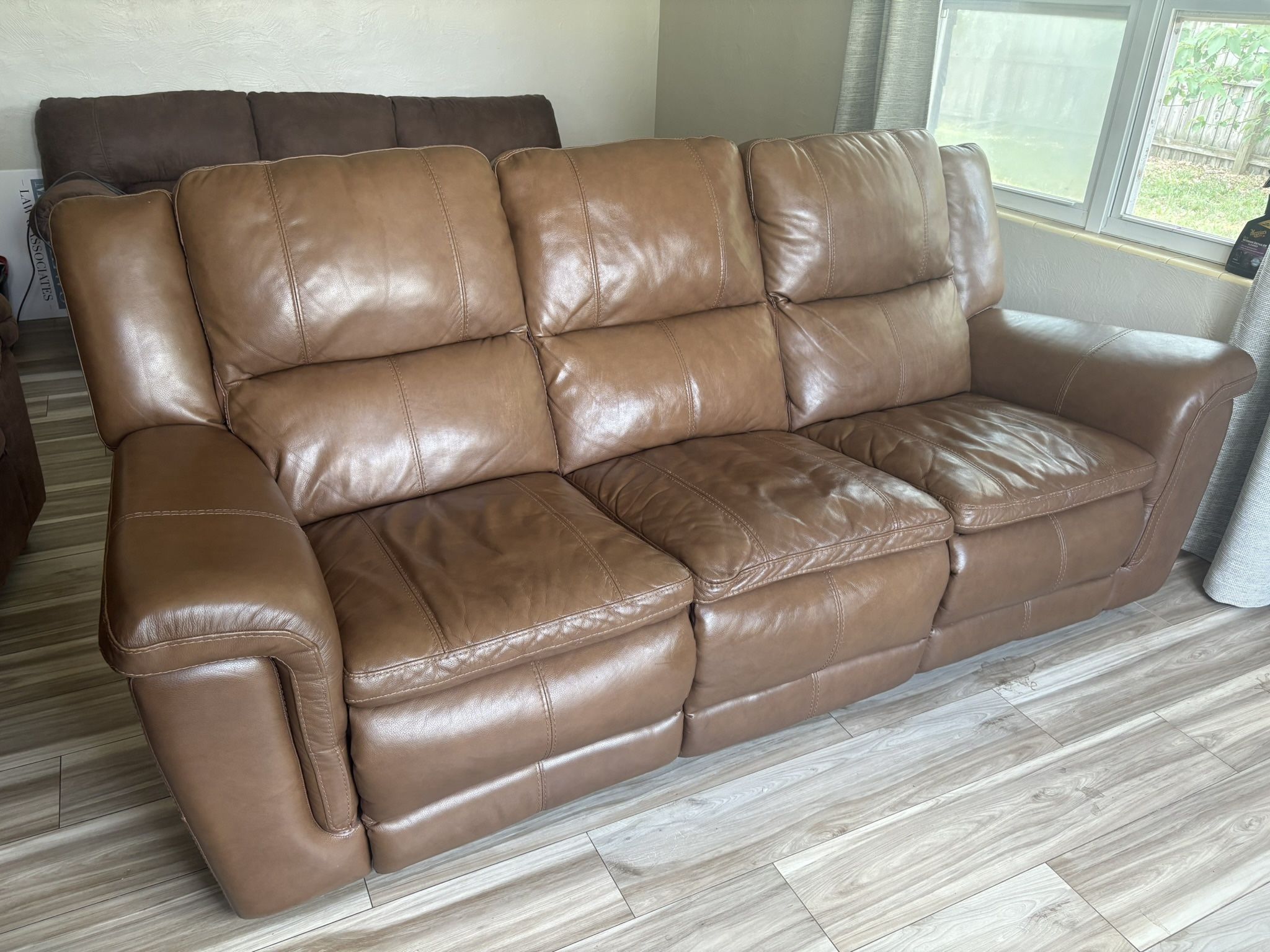 Leather Couch/Sofa Dual Recliners
