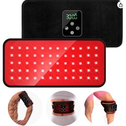 Cordless Infrared Red Light Therapy Belt Wrap with Rechargeable Magnetic LED Screen Controller