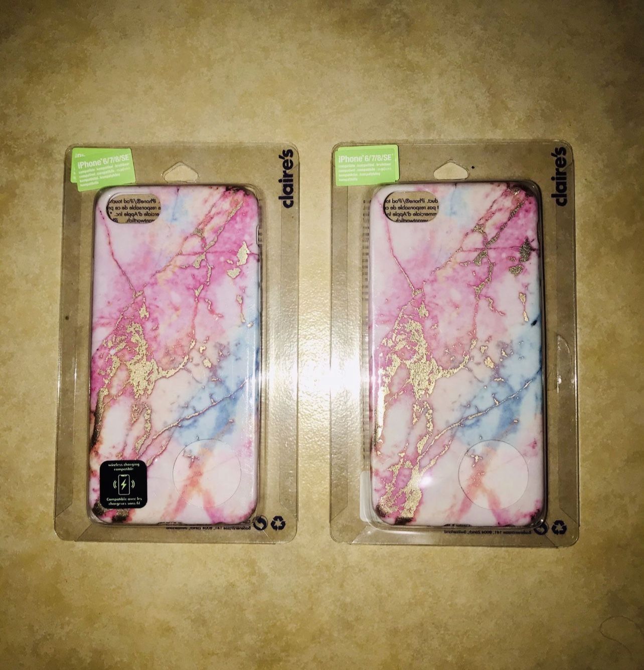 I Phone 6/7/8 SE Pink/ Gold Caseđź’•