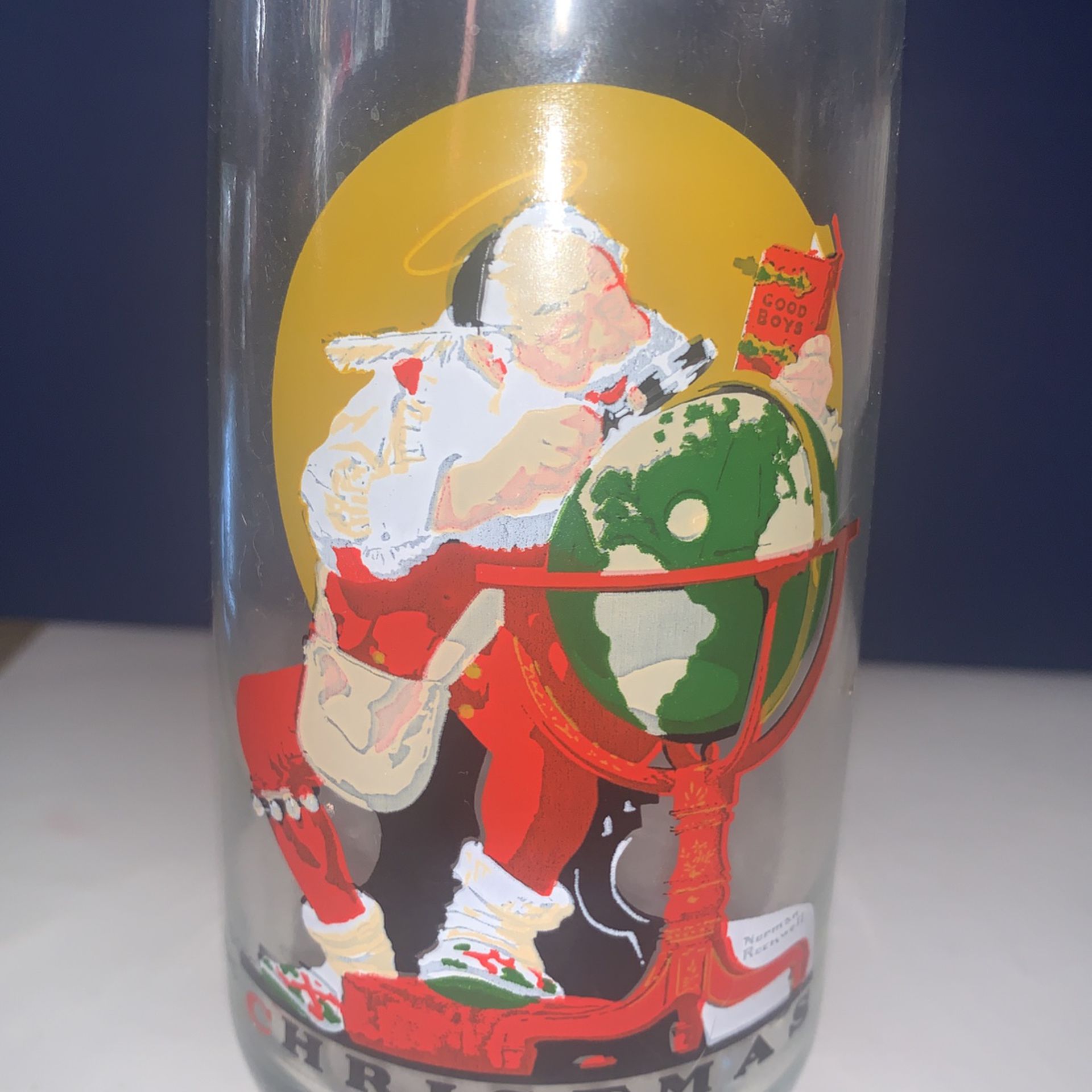 Vintage Coca-Cola 1926 Norman Rockwell Santa Glass