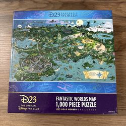 Disney D23 Fantastic Worlds Map 1000 Piece Puzzle