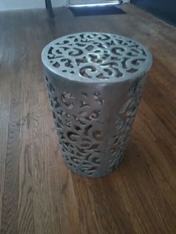Metal Filigree Garden Stool Side Table
