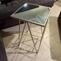 Mirrored Satin Champagne Finish Side Table 