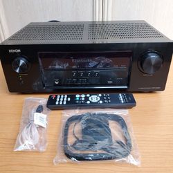 Denon Bluetooth AVR S530BT Receiver Home Theater AM FM Antennas Remote Control 24 Hour Test Period