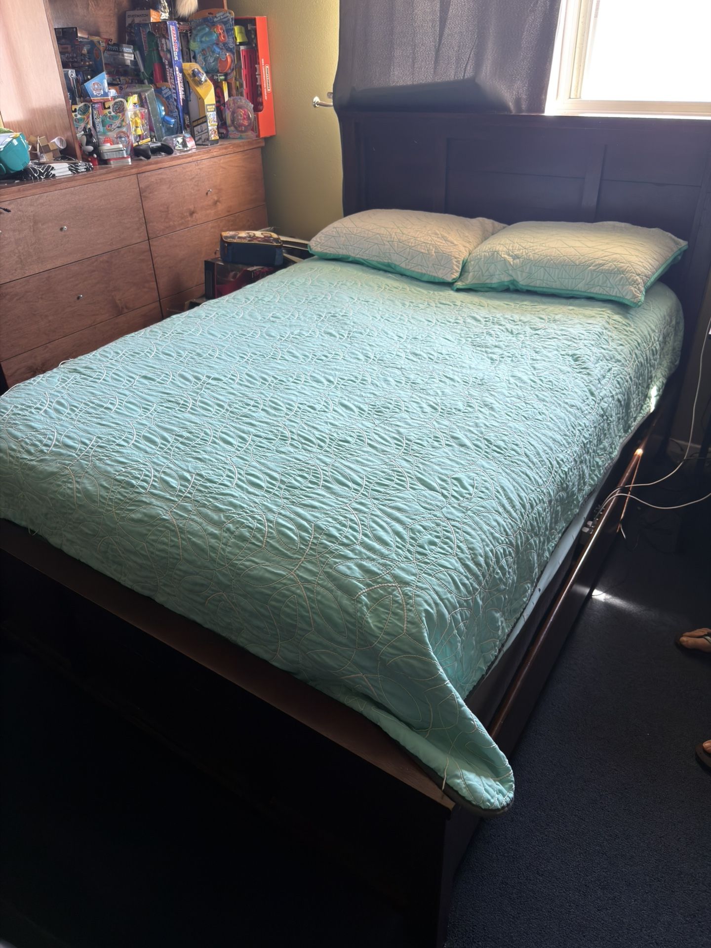 Bed Frame, Mattress, And Furniture Set - Includes Everything In Pictures