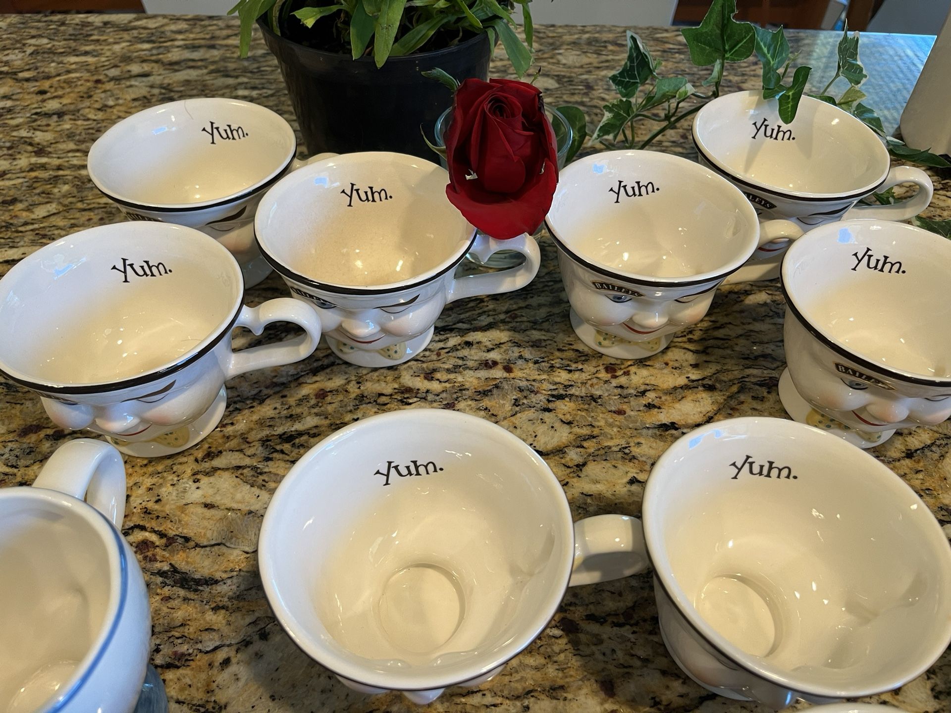 Bailey's Yum Winking Face Coffee Mug Cups