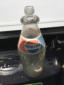 Old big glass Pepsi bottle