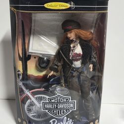 Vintage Barbie Harley Davidson Motor Cycles Collector Edition Doll Display Set
