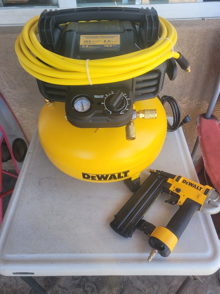 Dewalt 6 Gallon Air Compressor W/ 18-Gauge Nailer Kit!!!