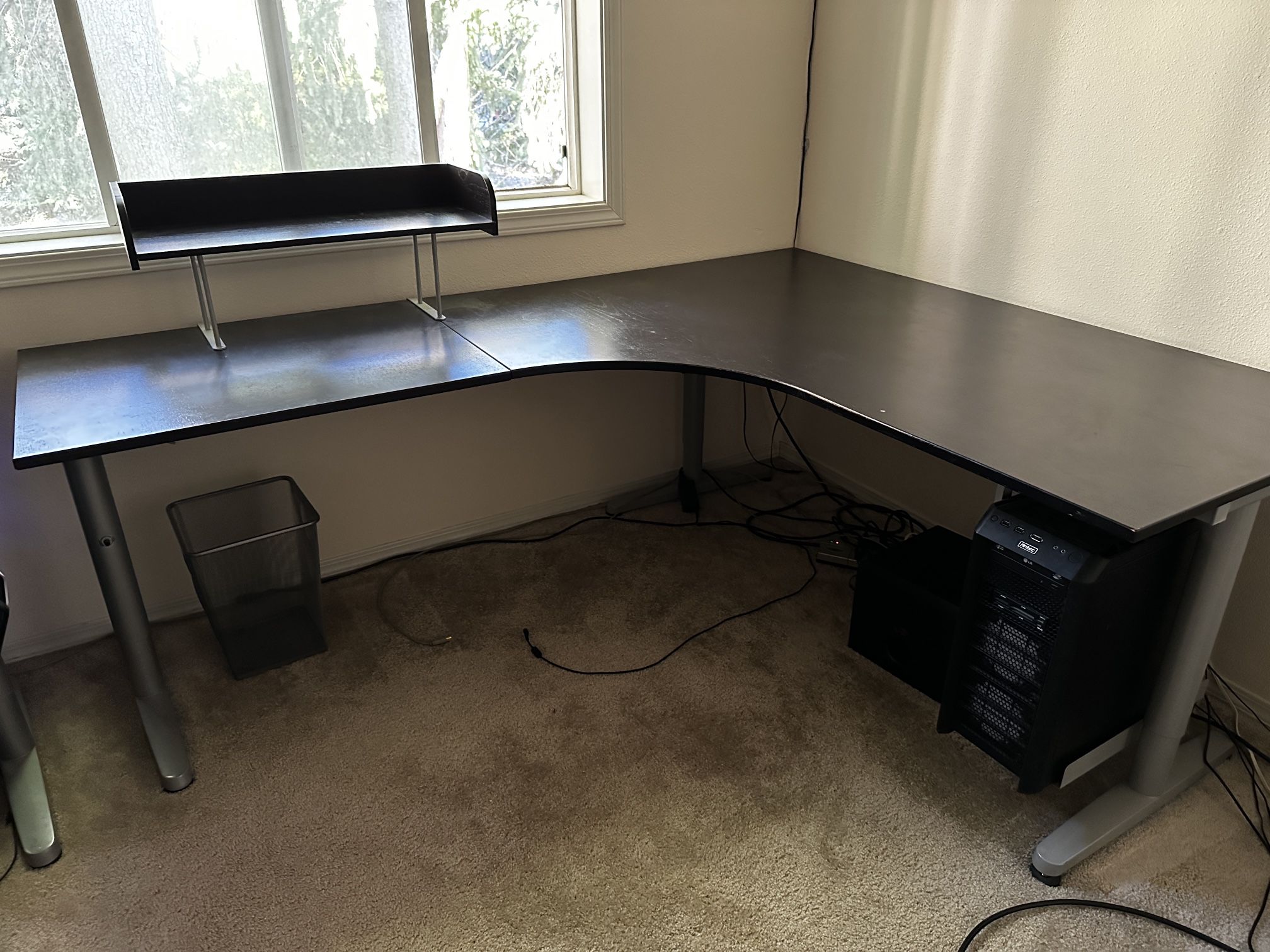 IKEA Galant Corner desk with extension, shelf and CPU holder