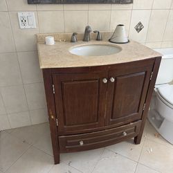 Wood bathroom cabinet