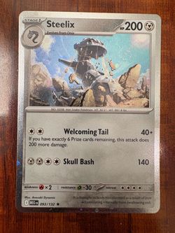Pokemon Steelix 93/132 Mega Evolution MEG Cosmo Holo Rare with SWIRL! NM ⭐️