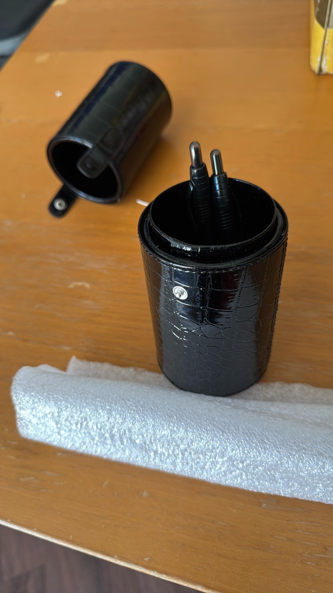 Black PVC Makeup Brush Case