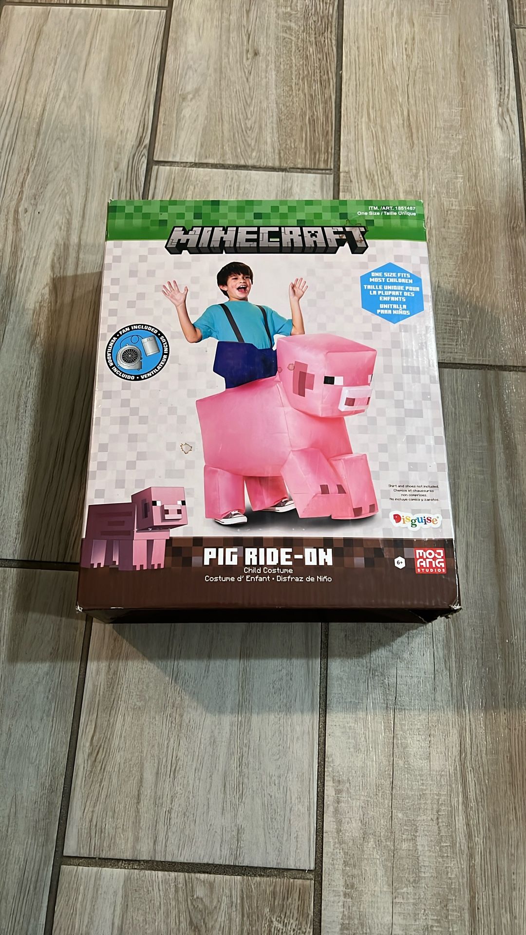 Child Costume Minecraft Pig Ride - On