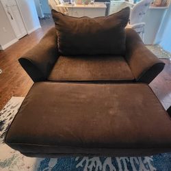 Oversized Chair with Ottoman and Sofa